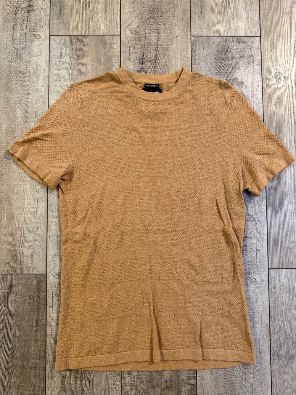 Abercrombie & Fitch Textured Short Sleeve Tee — Camel Brown